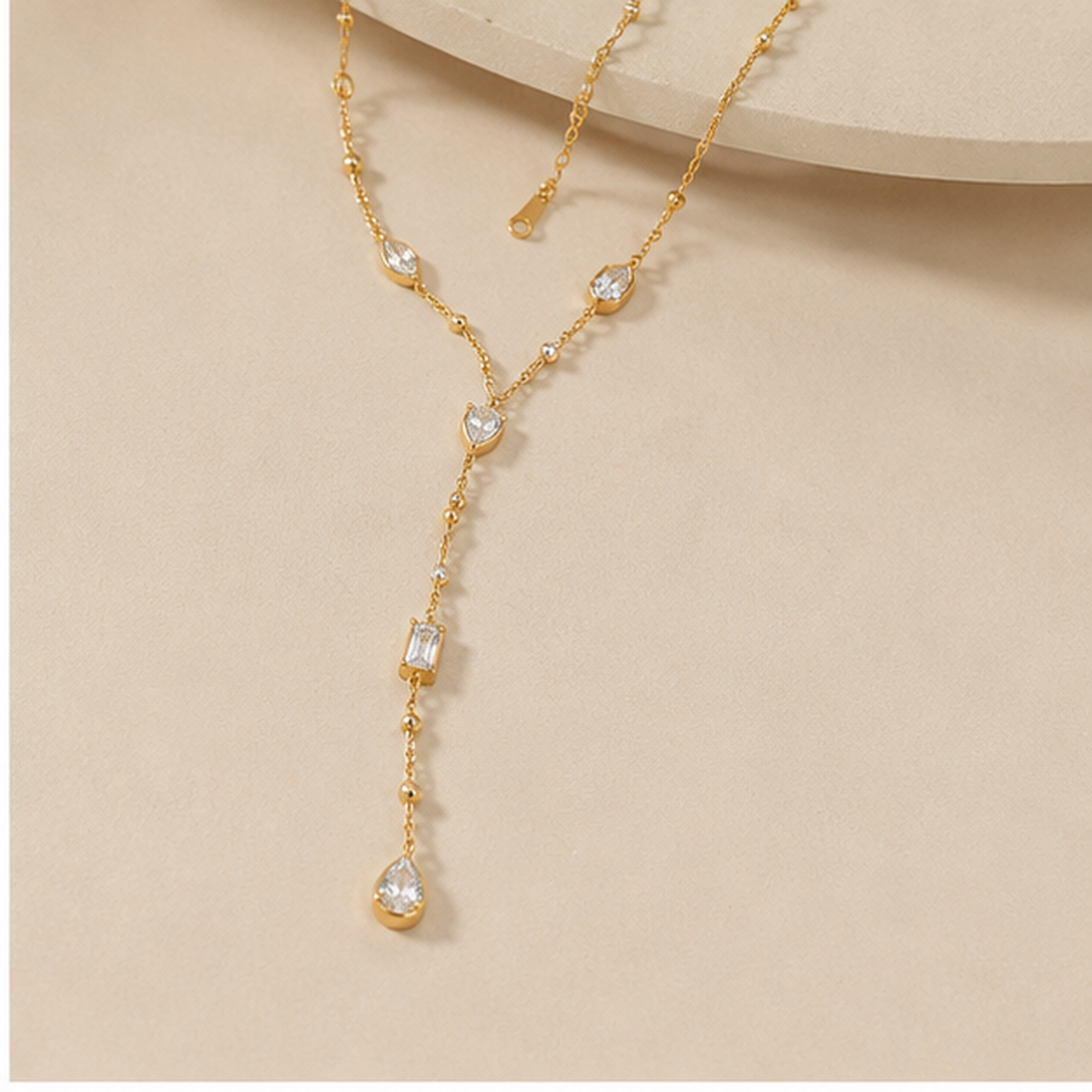 Golden Lariat Y Necklace